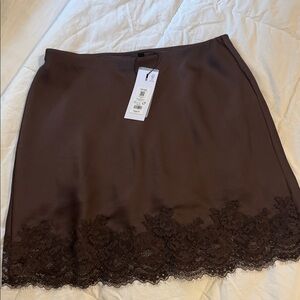 Dynamite brown lace mini skirt